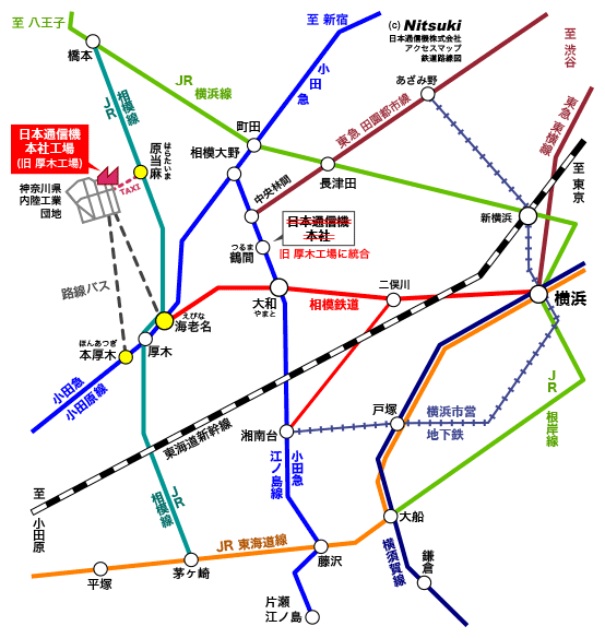 Nitsuki Railways Map | 日本通信機(株) 路線図