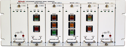 Mounted power supply unit (RB2SPS), rubidium oscillation unit (RB2SRB), and switch unit (RB2SSW) on sub-rack (RB2SSR)